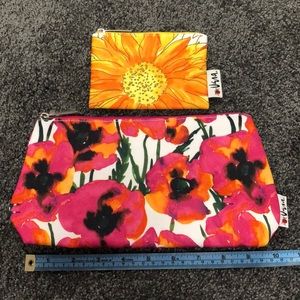 Clinique/Vera Neumann cosmetic pouch and matching mini pouch